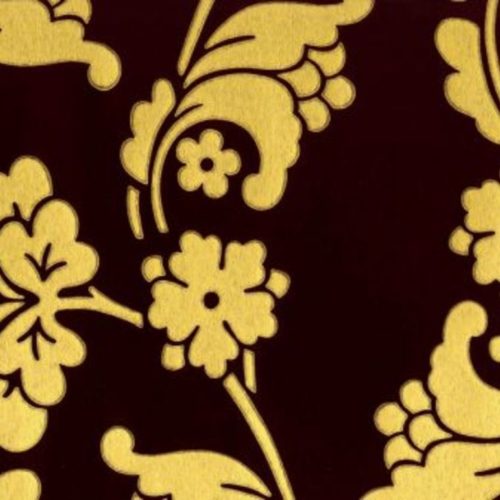 Velvet Jacquard Brown-Gold VELWP034